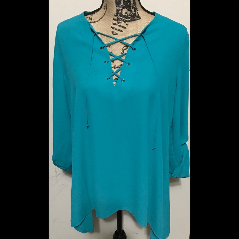 Karen Kane lace up top. Never Worn with tags.